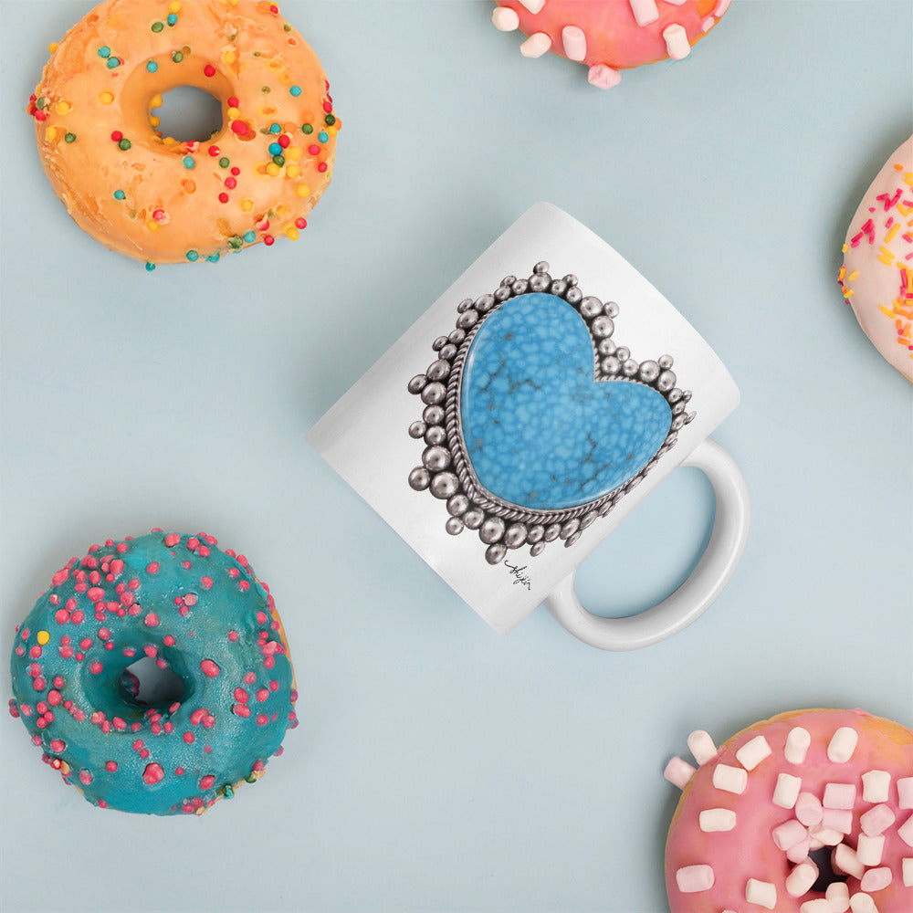 Turquoise Heart Mug