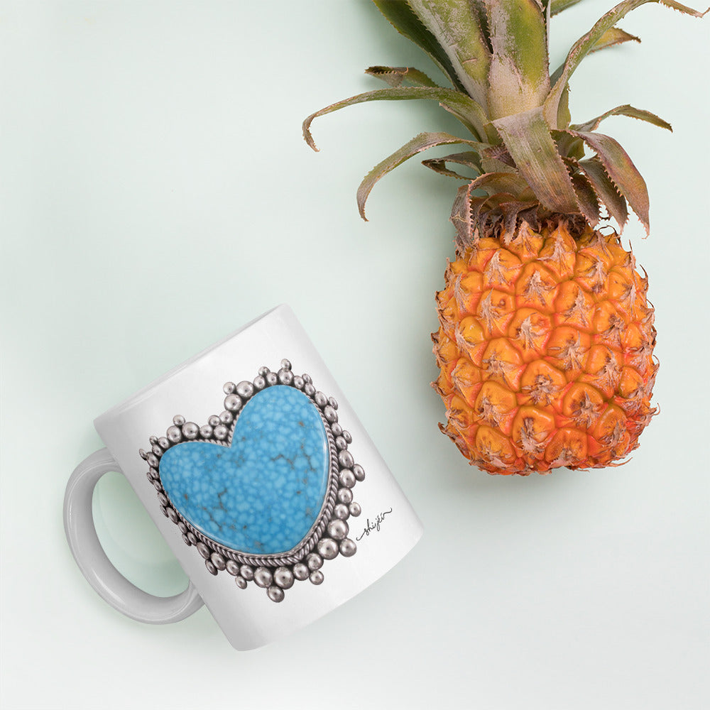 Turquoise Heart Mug