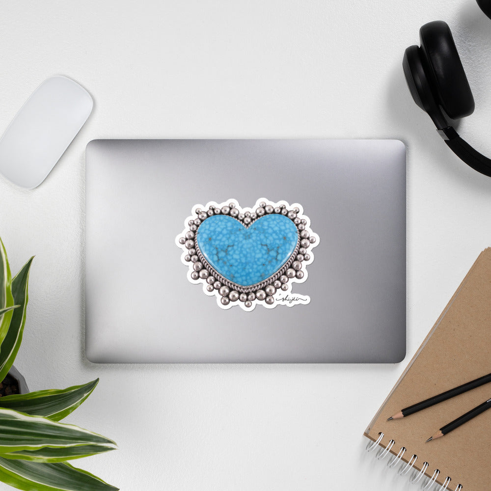 Turquoise Heart Sticker