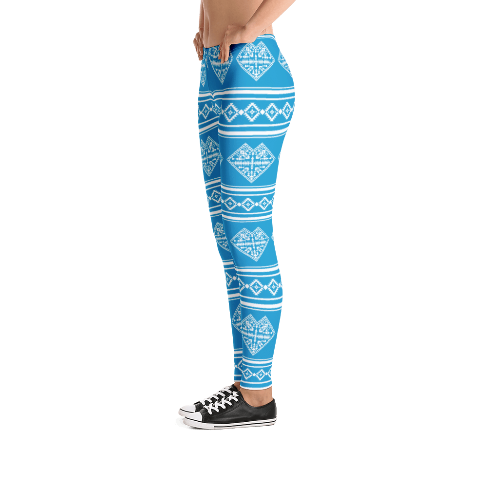 Teal Heart Design Leggings