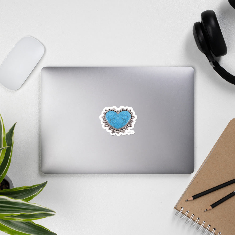Turquoise Heart Sticker