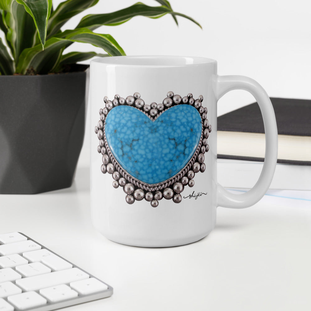 Turquoise Heart Mug