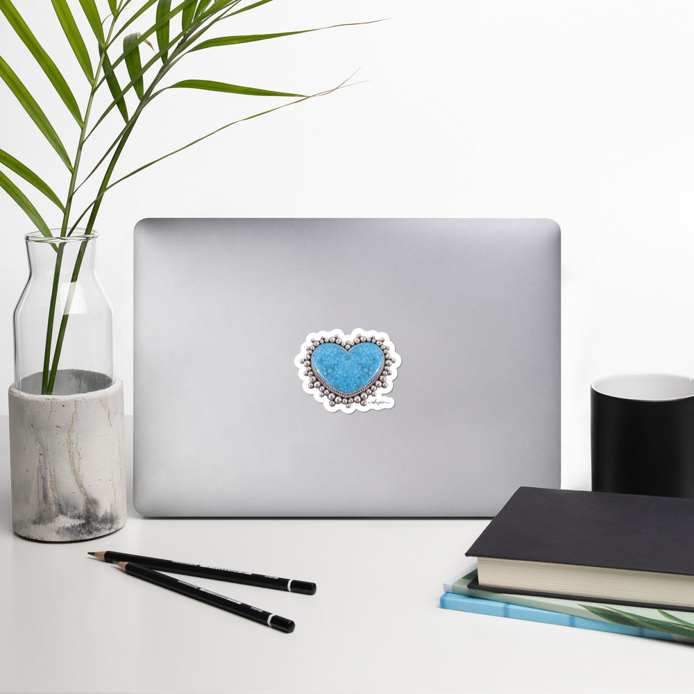 Turquoise Heart Sticker