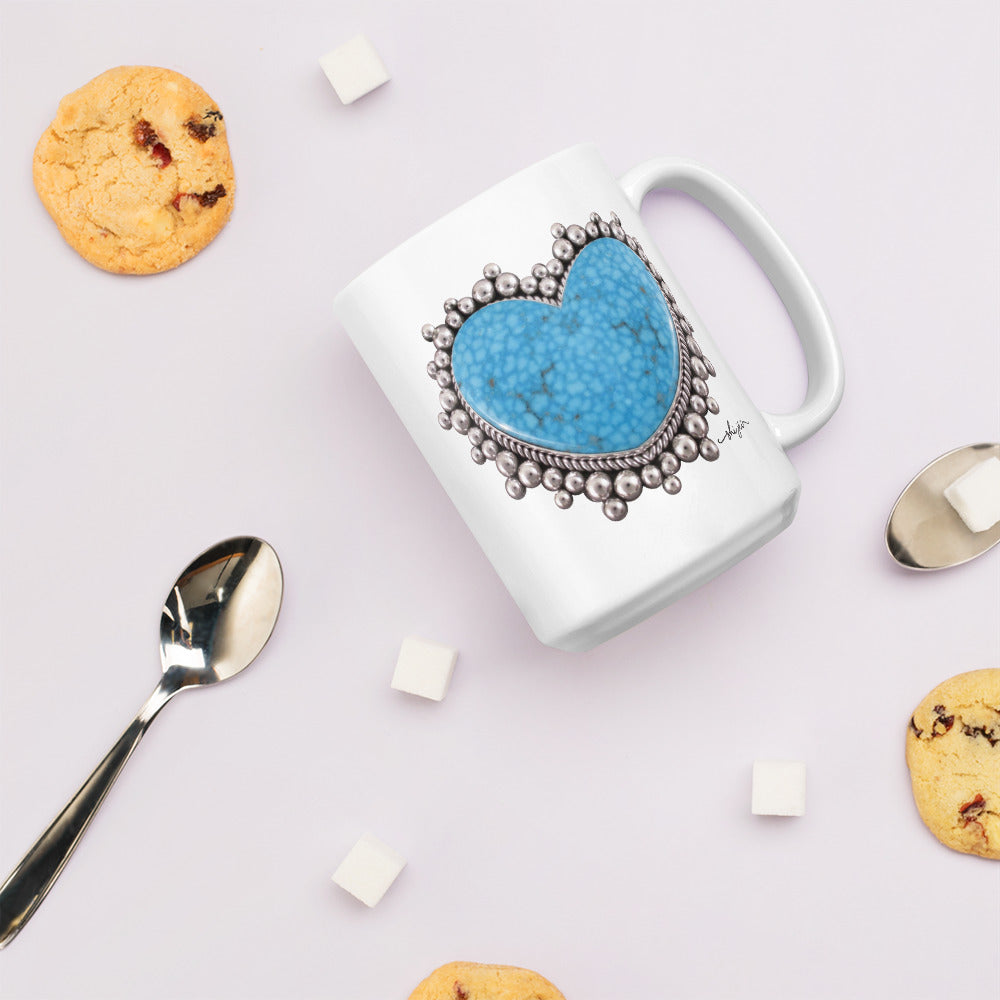 Turquoise Heart Mug