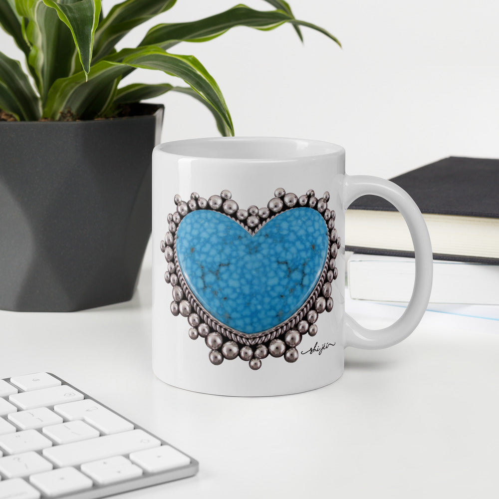 Turquoise Heart Mug