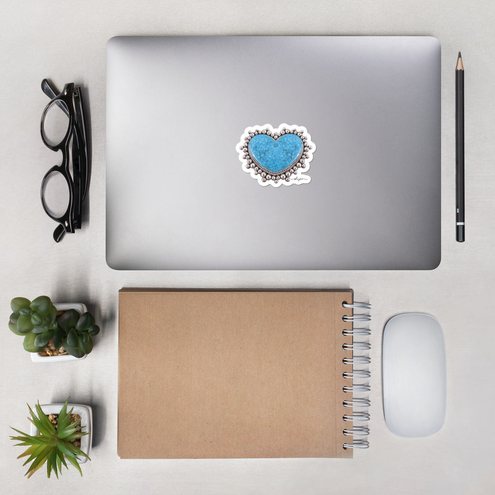 Turquoise Heart Sticker
