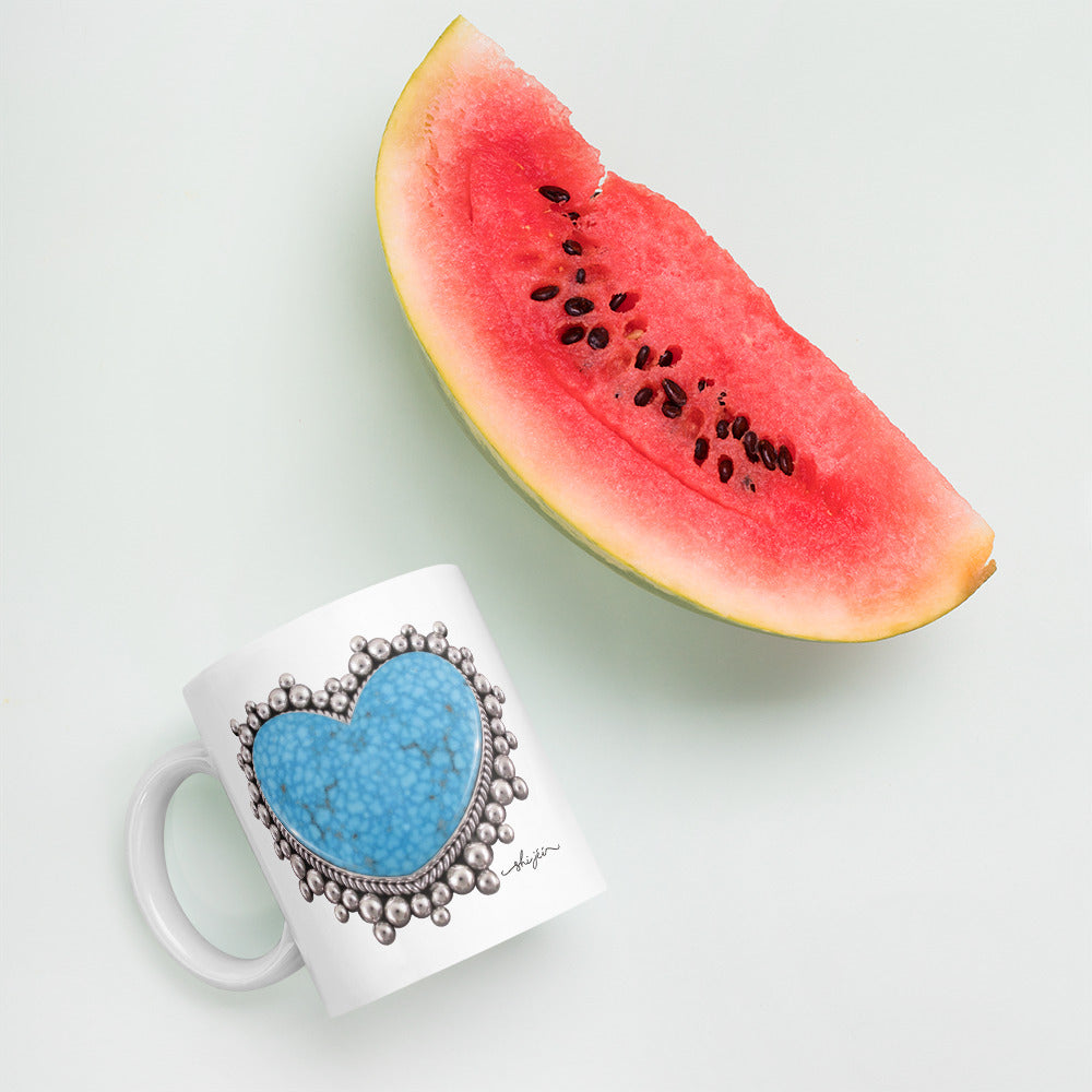 Turquoise Heart Mug