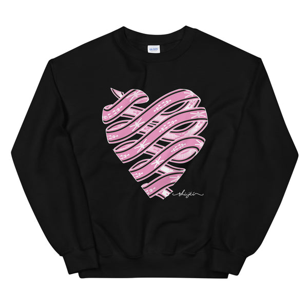 Pink Colored Sash Belt Heart Sweatshirt – Shi Jei Clothing