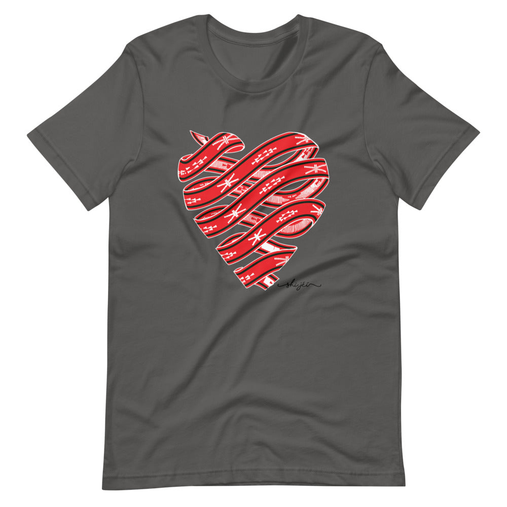 Red Colored Sash Belt Heart Tee