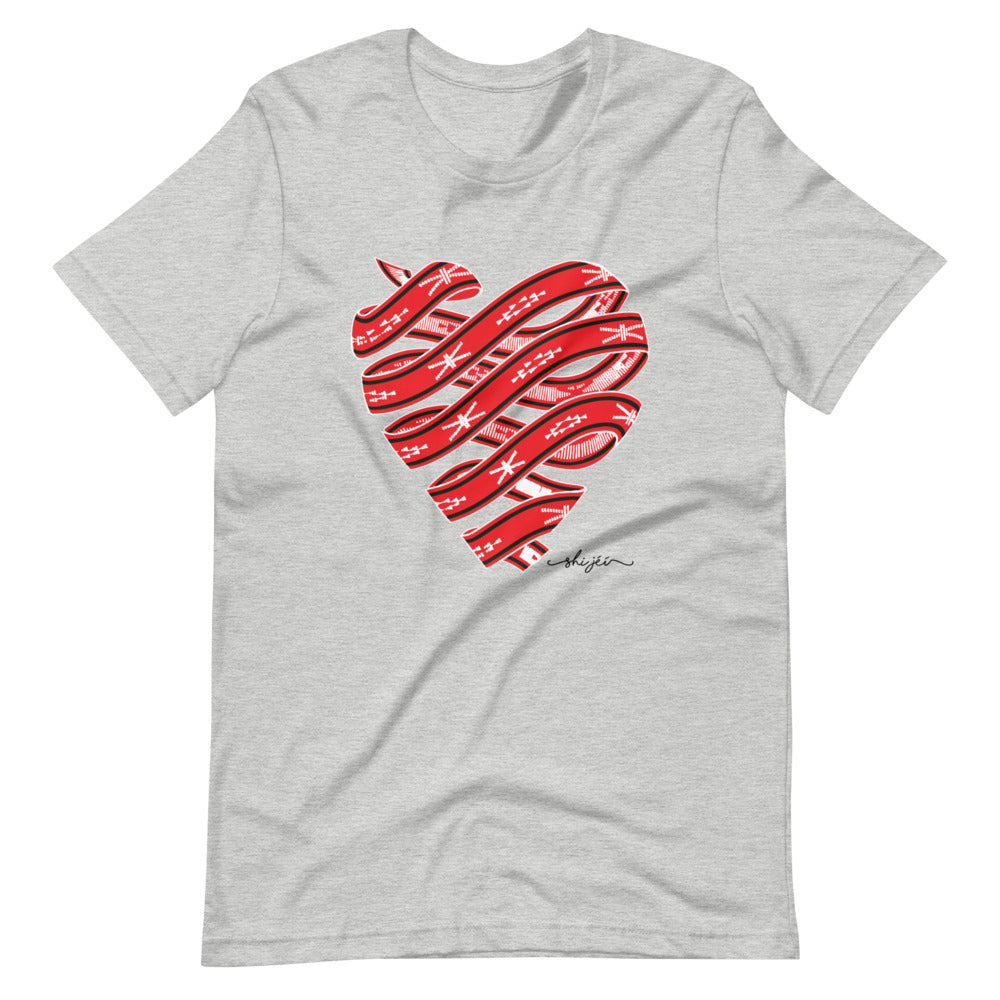 Red Colored Sash Belt Heart Tee