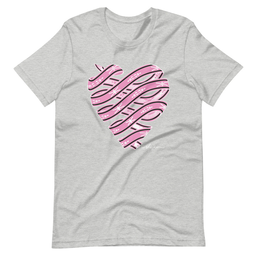 Pink Colored Sash Belt Heart Tee