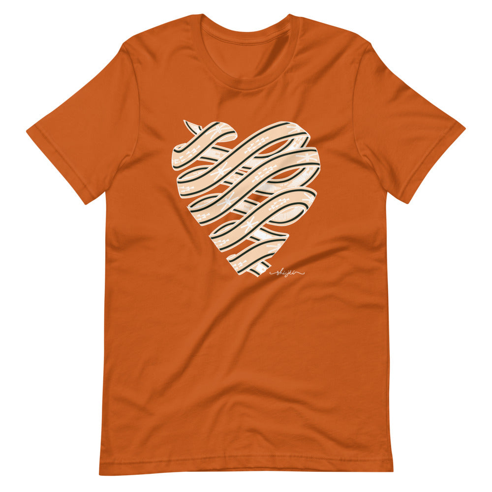 Neutral Colored Sash Belt Heart Tee
