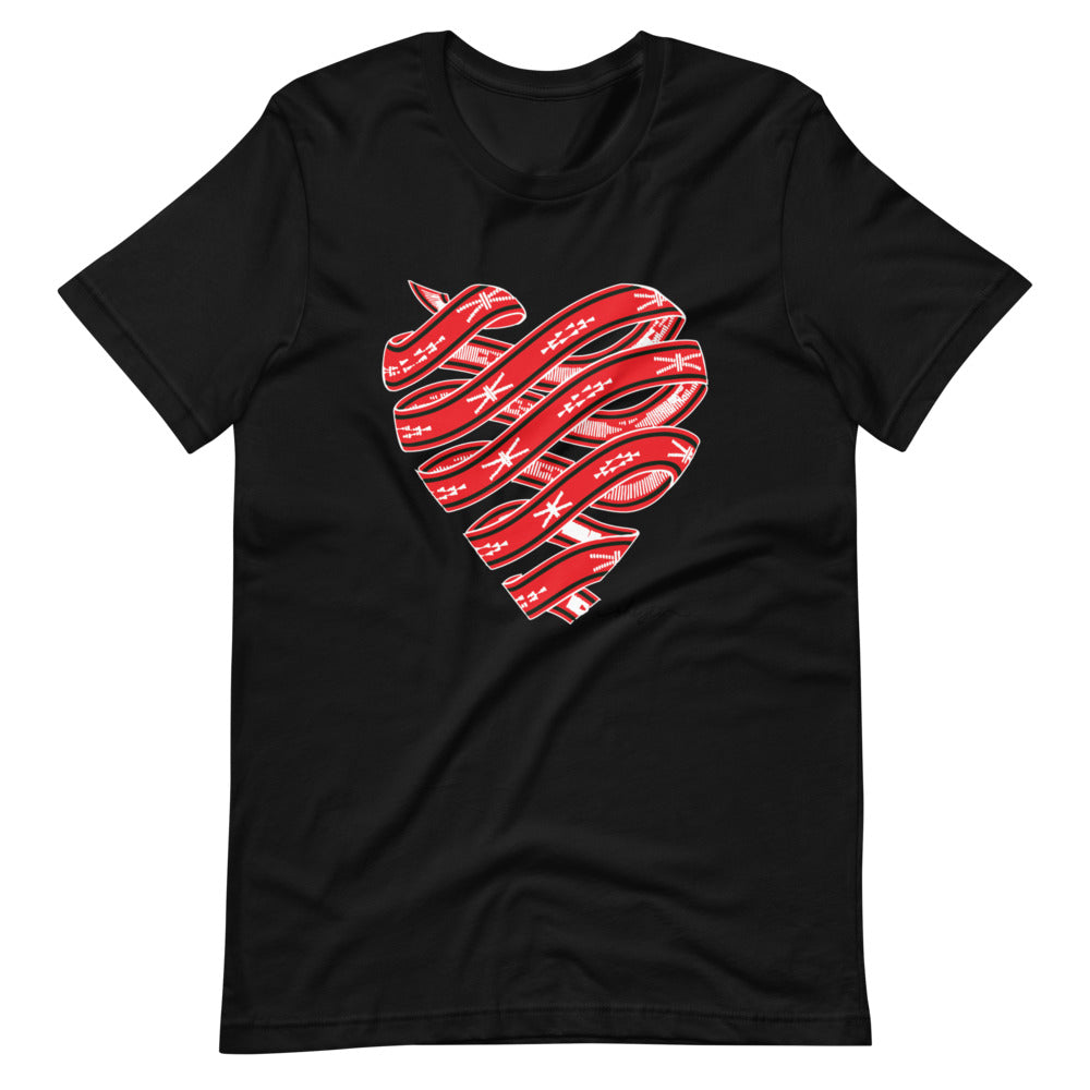 Red Colored Sash Belt Heart Tee