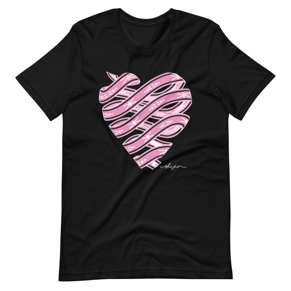 Pink Colored Sash Belt Heart Tee