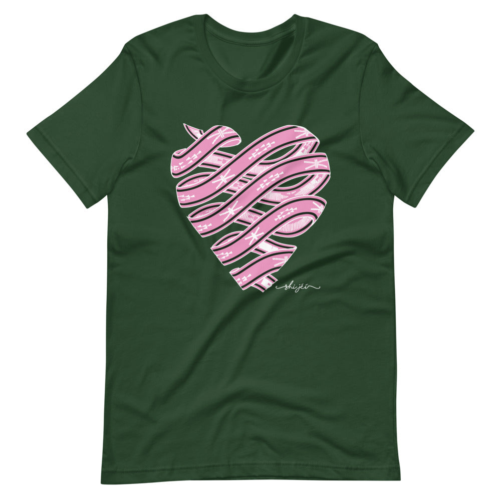 Pink Colored Sash Belt Heart Tee