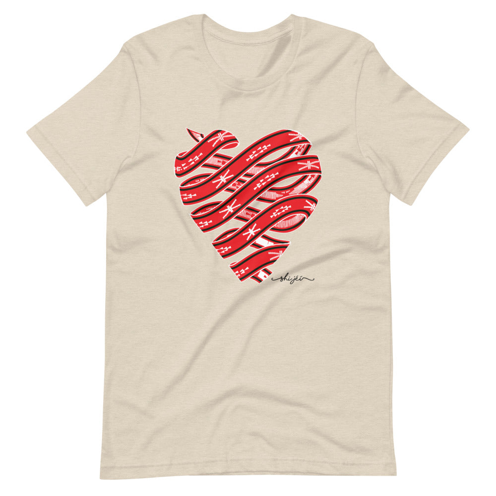 Red Colored Sash Belt Heart Tee