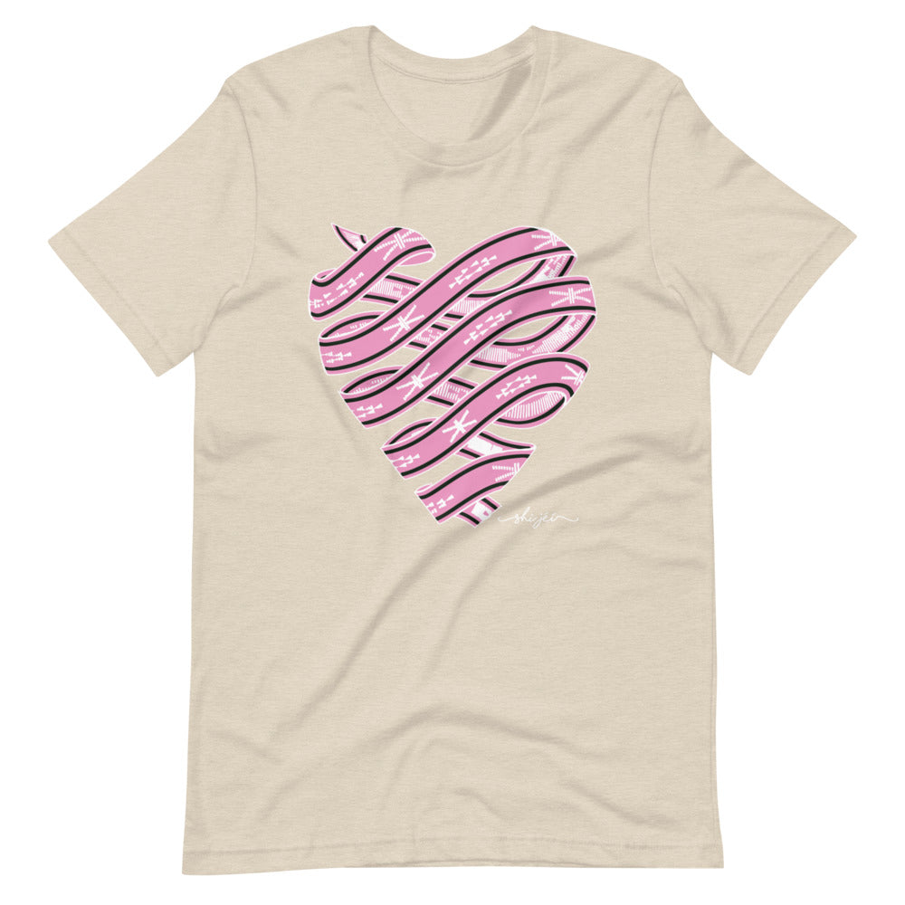 Pink Colored Sash Belt Heart Tee