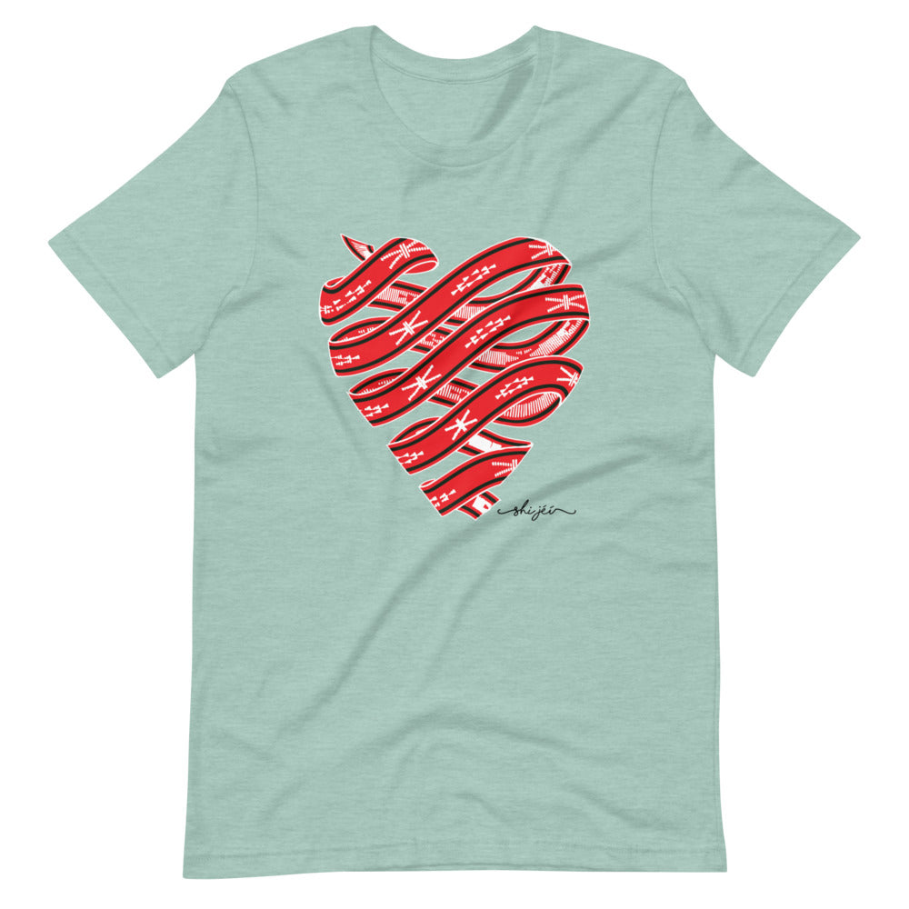 Red Colored Sash Belt Heart Tee
