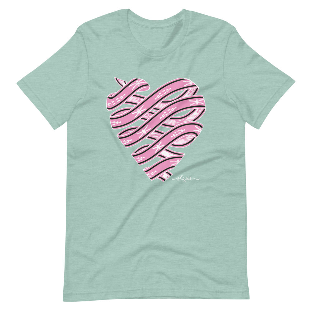 Pink Colored Sash Belt Heart Tee