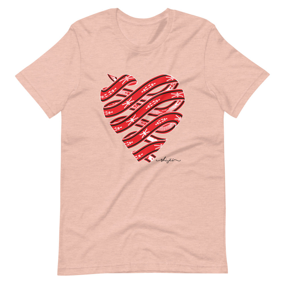 Red Colored Sash Belt Heart Tee