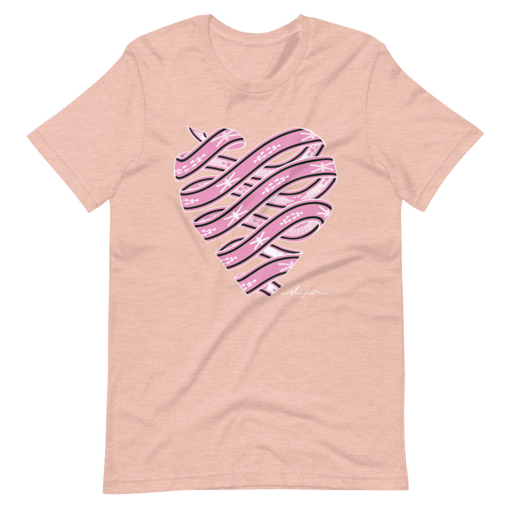 Pink Colored Sash Belt Heart Tee