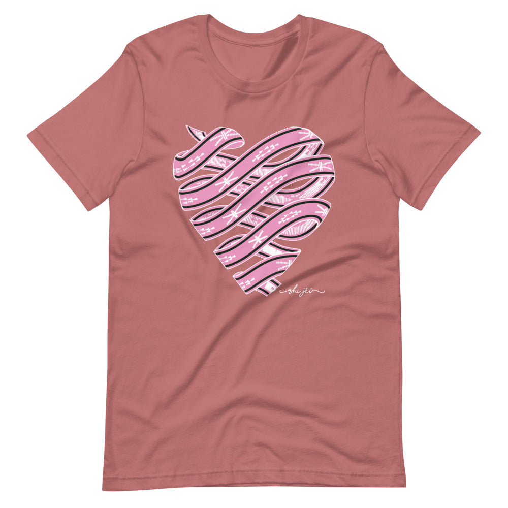 Pink Colored Sash Belt Heart Tee