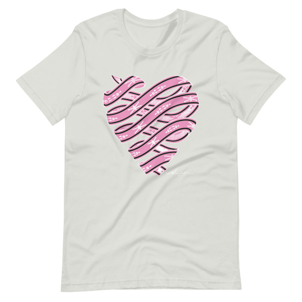 Pink Colored Sash Belt Heart Tee