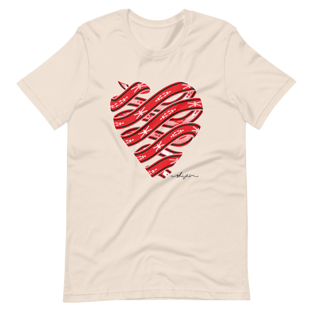 Red Colored Sash Belt Heart Tee