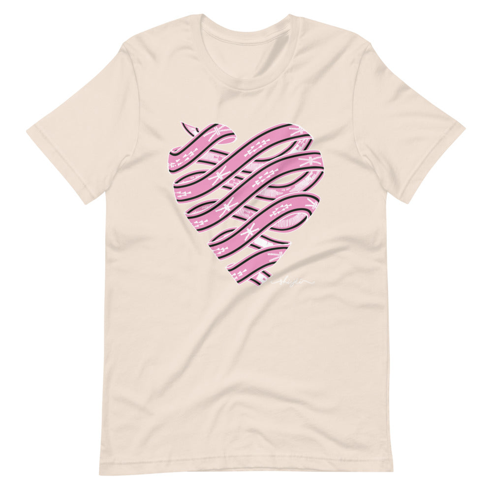 Pink Colored Sash Belt Heart Tee