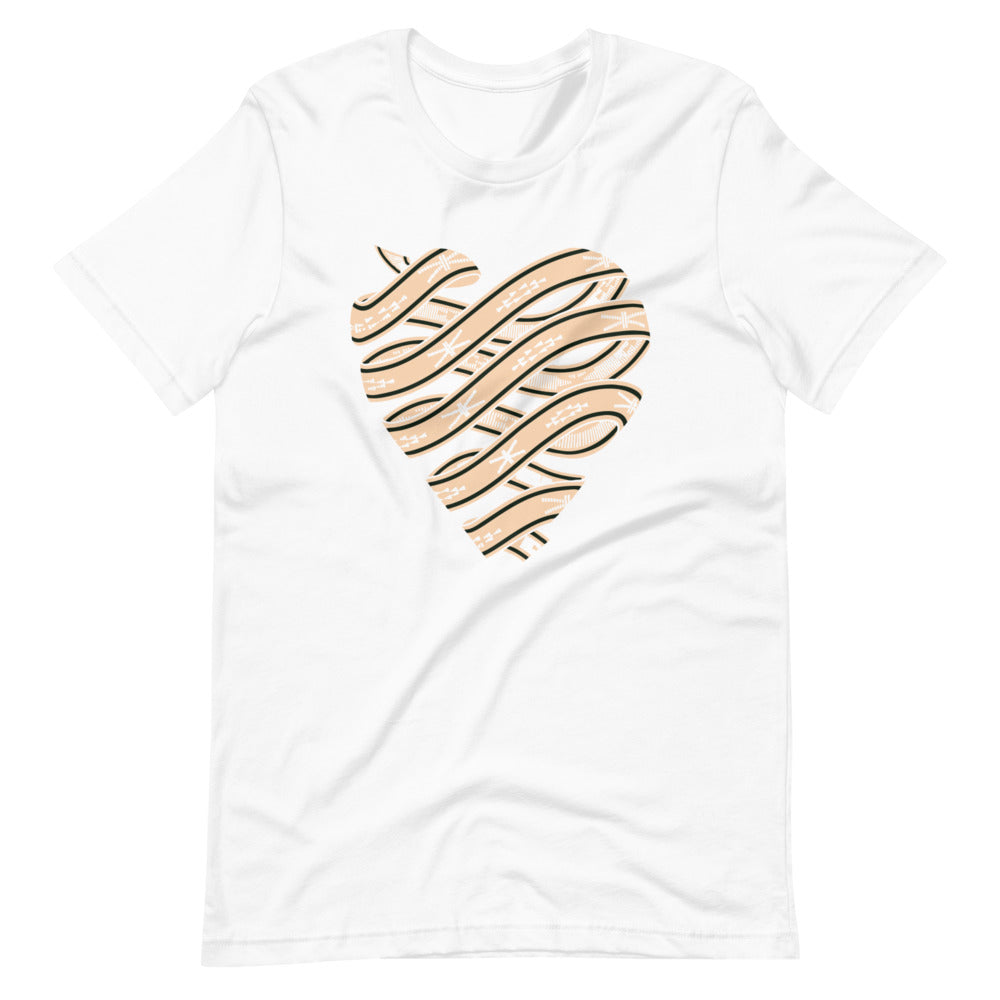 Neutral Colored Sash Belt Heart Tee