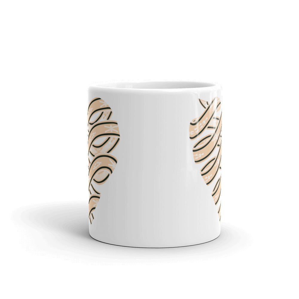 Neutral Colored Sash Belt Heart Mug