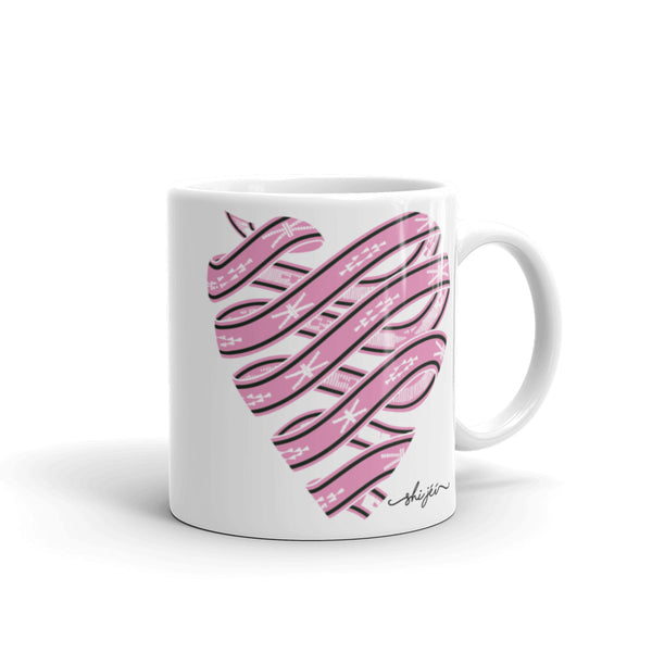 Pink Colored Sash Belt Heart Mug