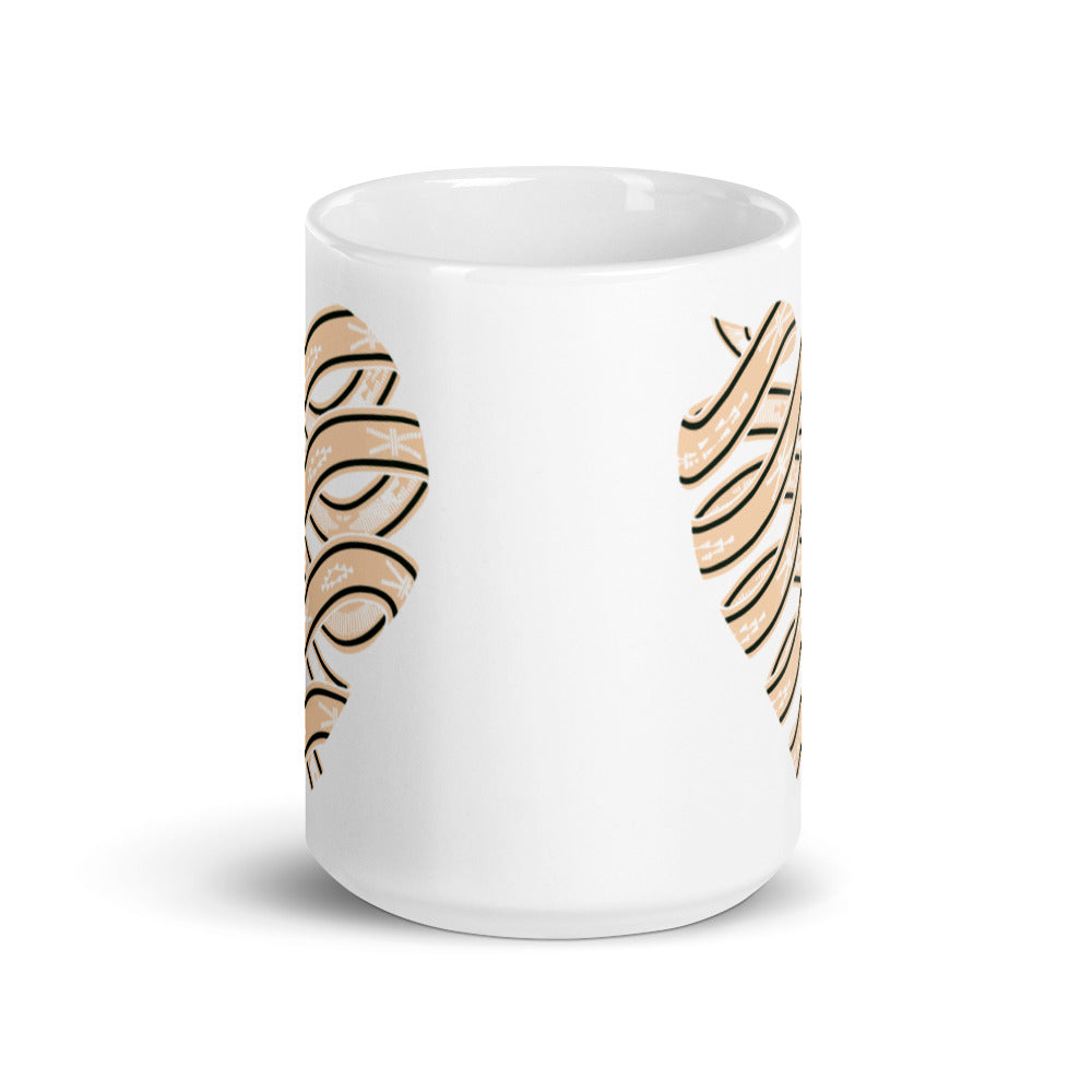 Neutral Colored Sash Belt Heart Mug