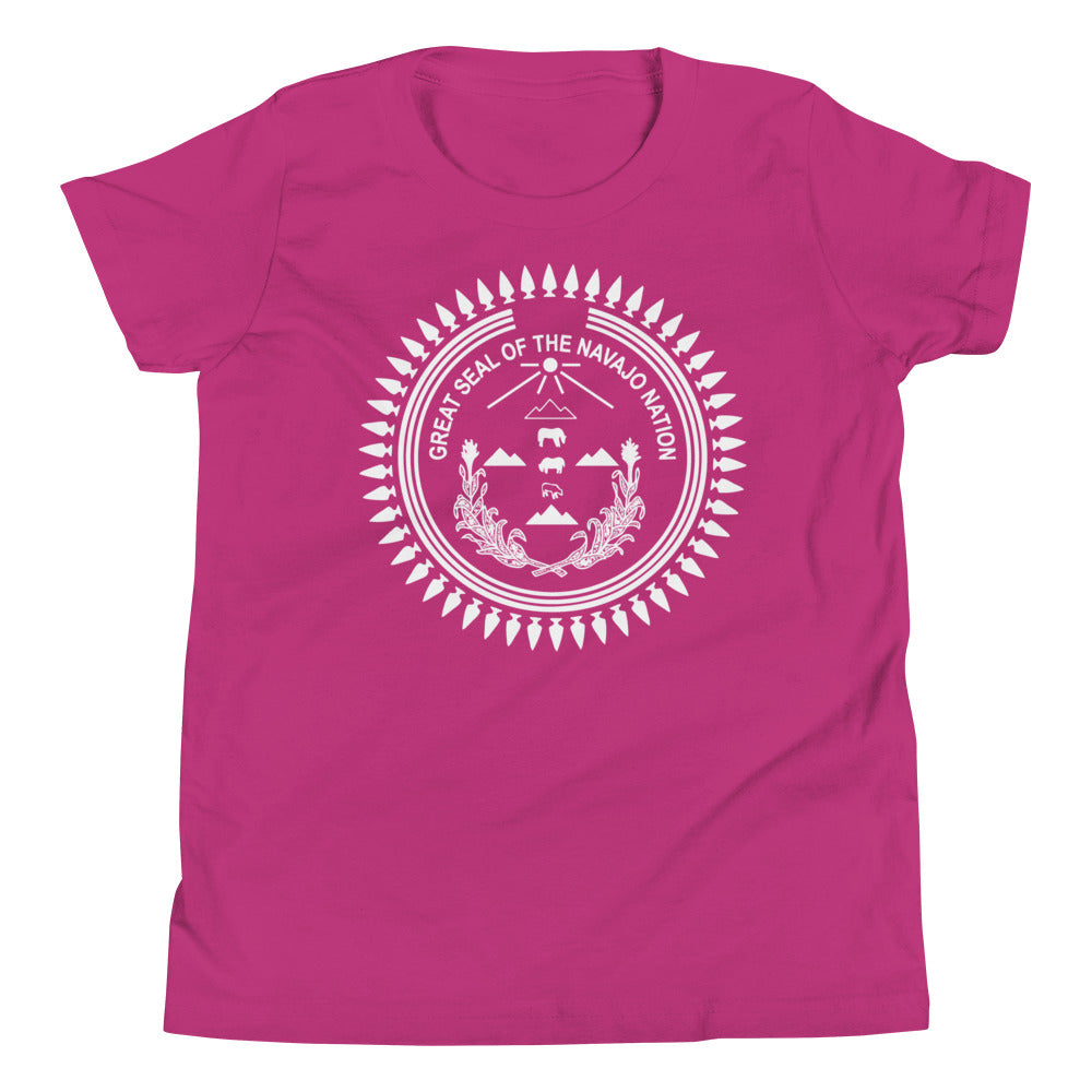 White Print Navajo Nation Seal Youth Tee