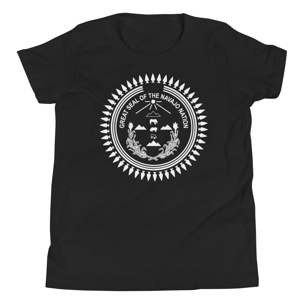 White Print Navajo Nation Seal Youth Tee