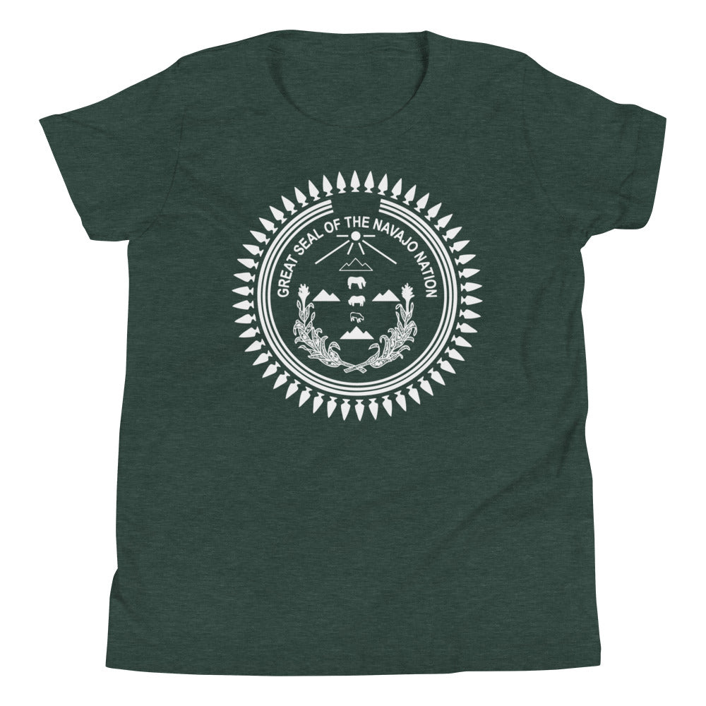 White Print Navajo Nation Seal Youth Tee