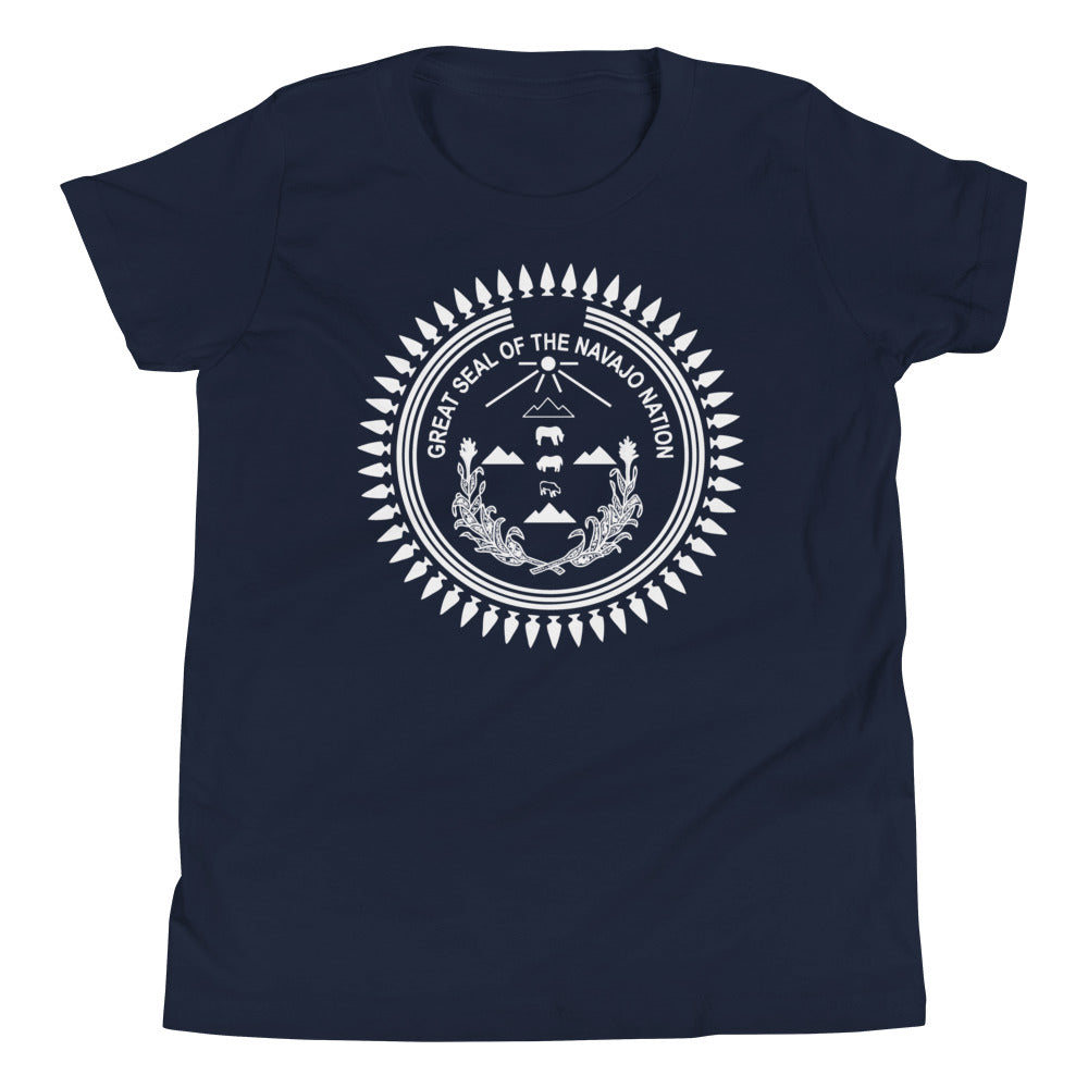 White Print Navajo Nation Seal Youth Tee