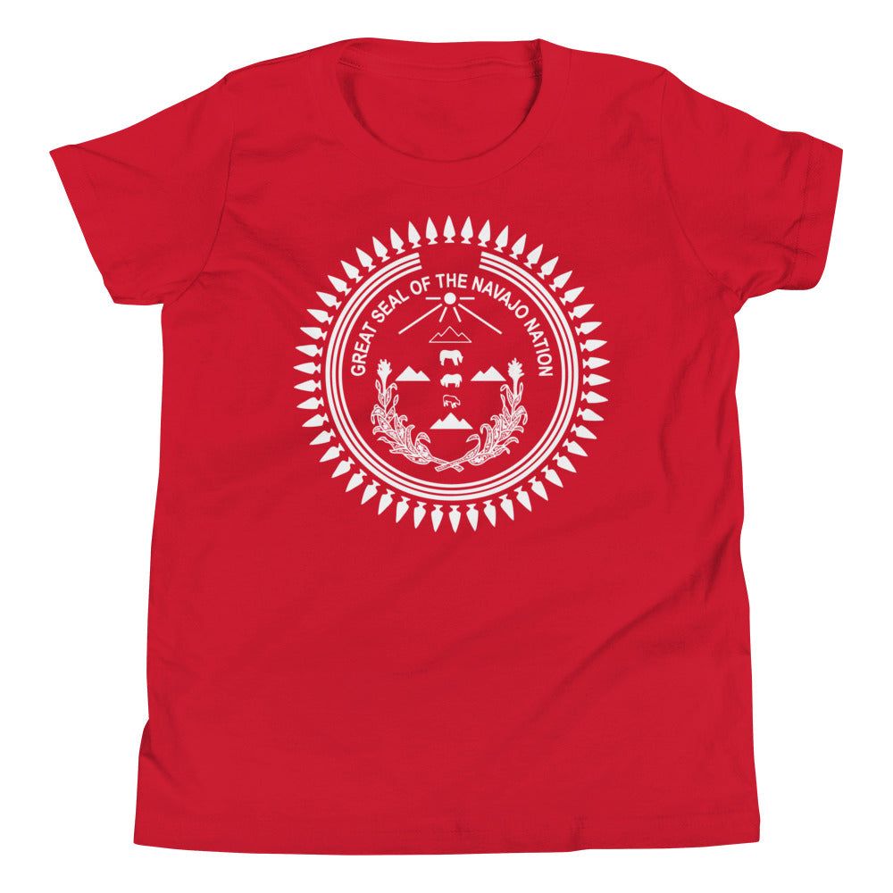 White Print Navajo Nation Seal Youth Tee