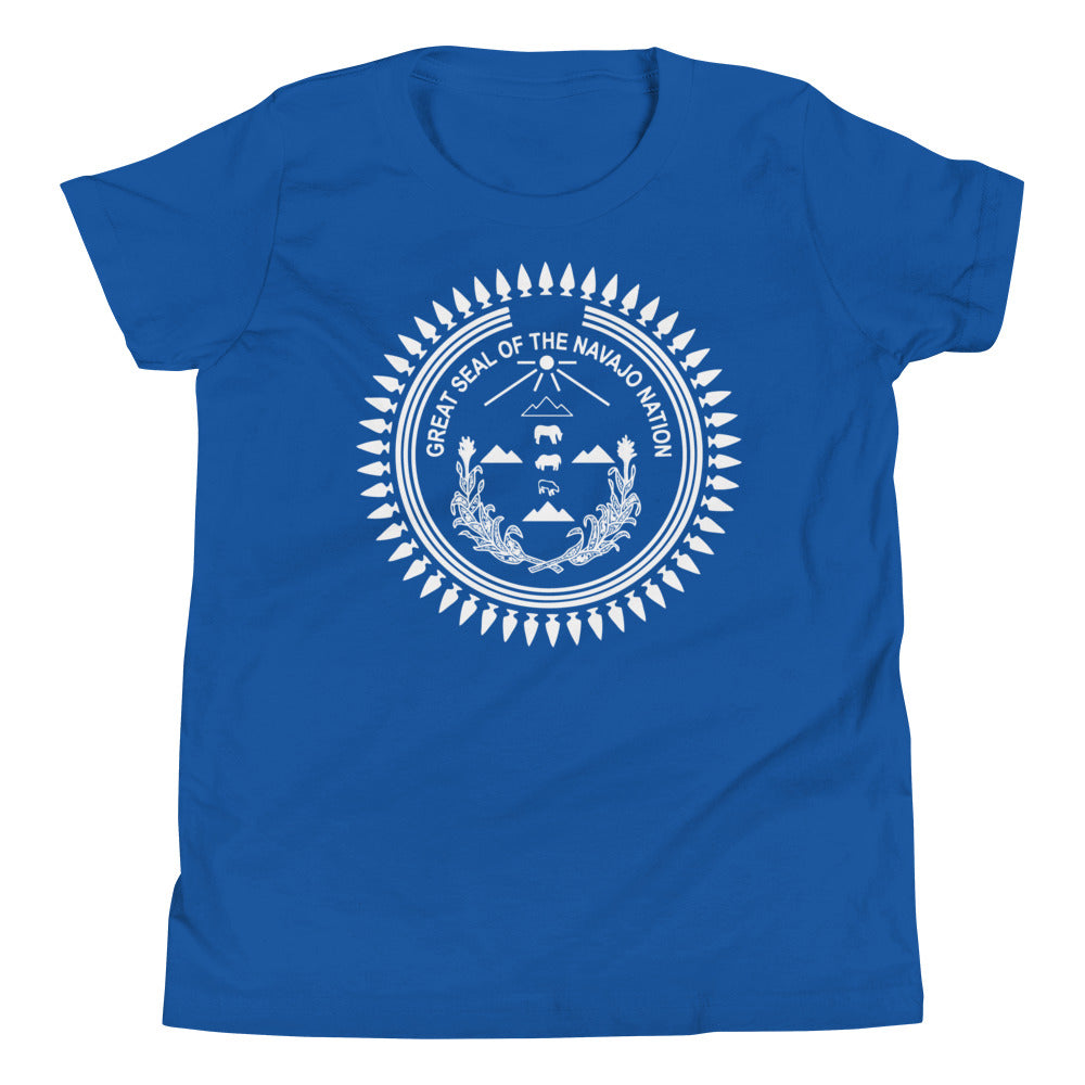 White Print Navajo Nation Seal Youth Tee