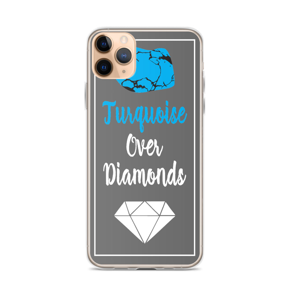 Turquoise Over Diamonds iPhone Case