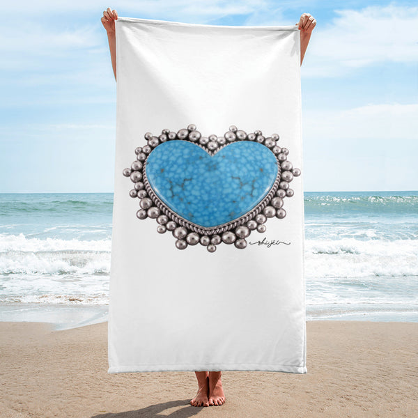 Turquoise Heart Towel