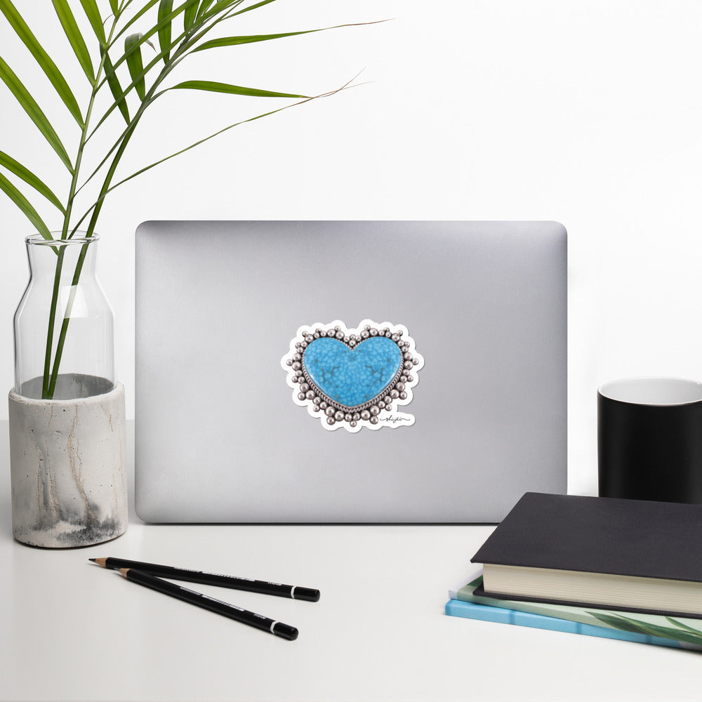 Turquoise Heart Sticker
