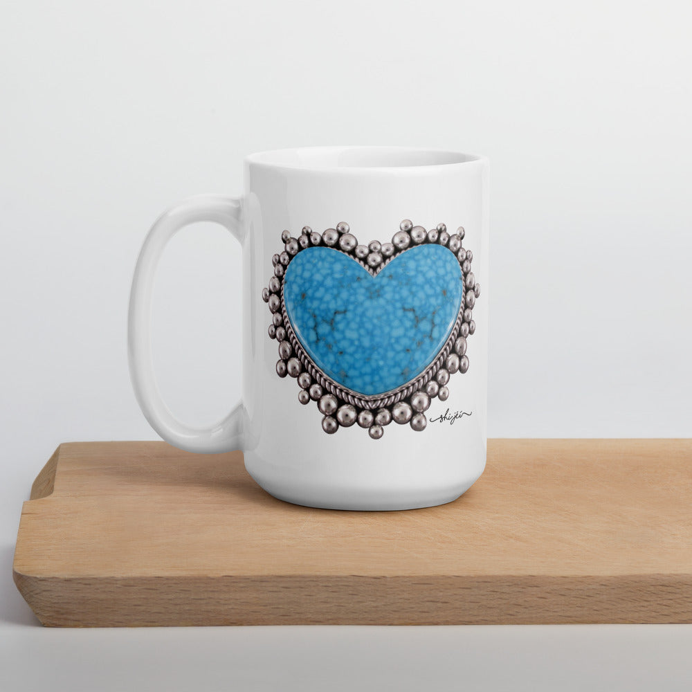 Turquoise Heart Mug