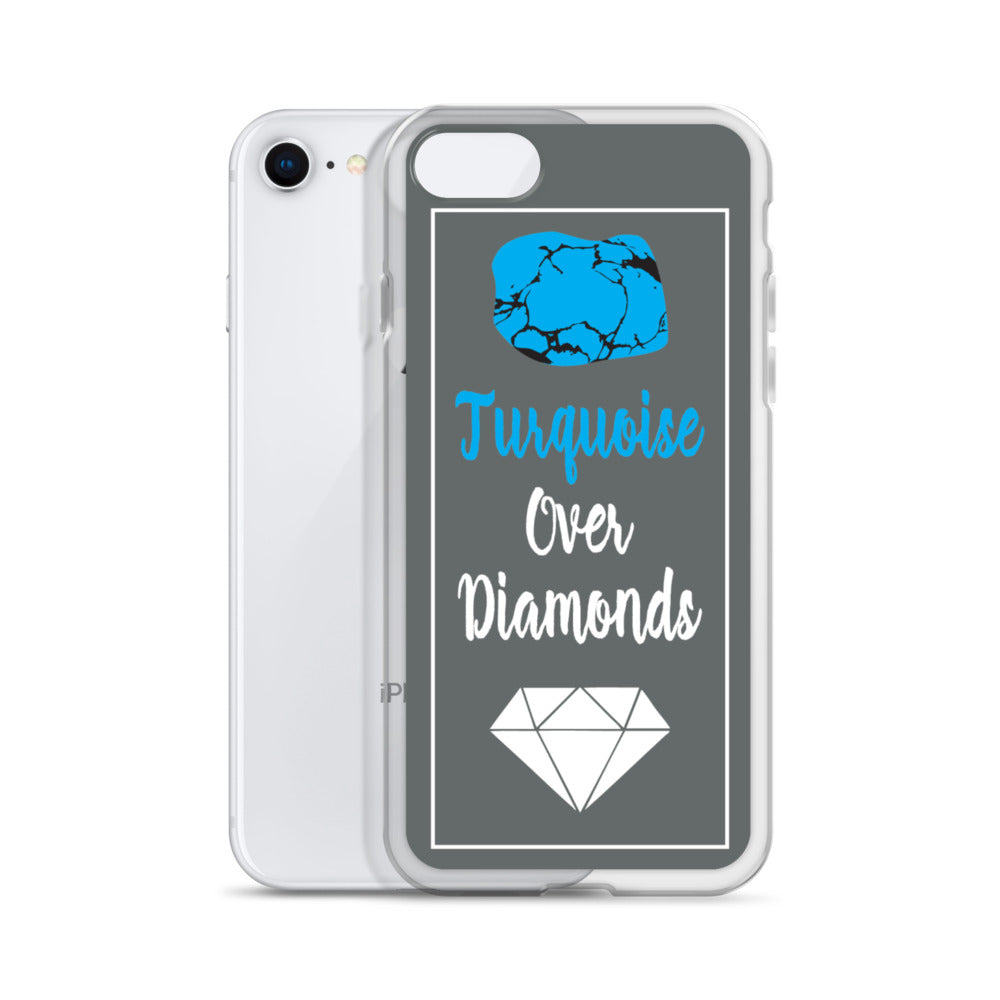 Turquoise Over Diamonds iPhone Case