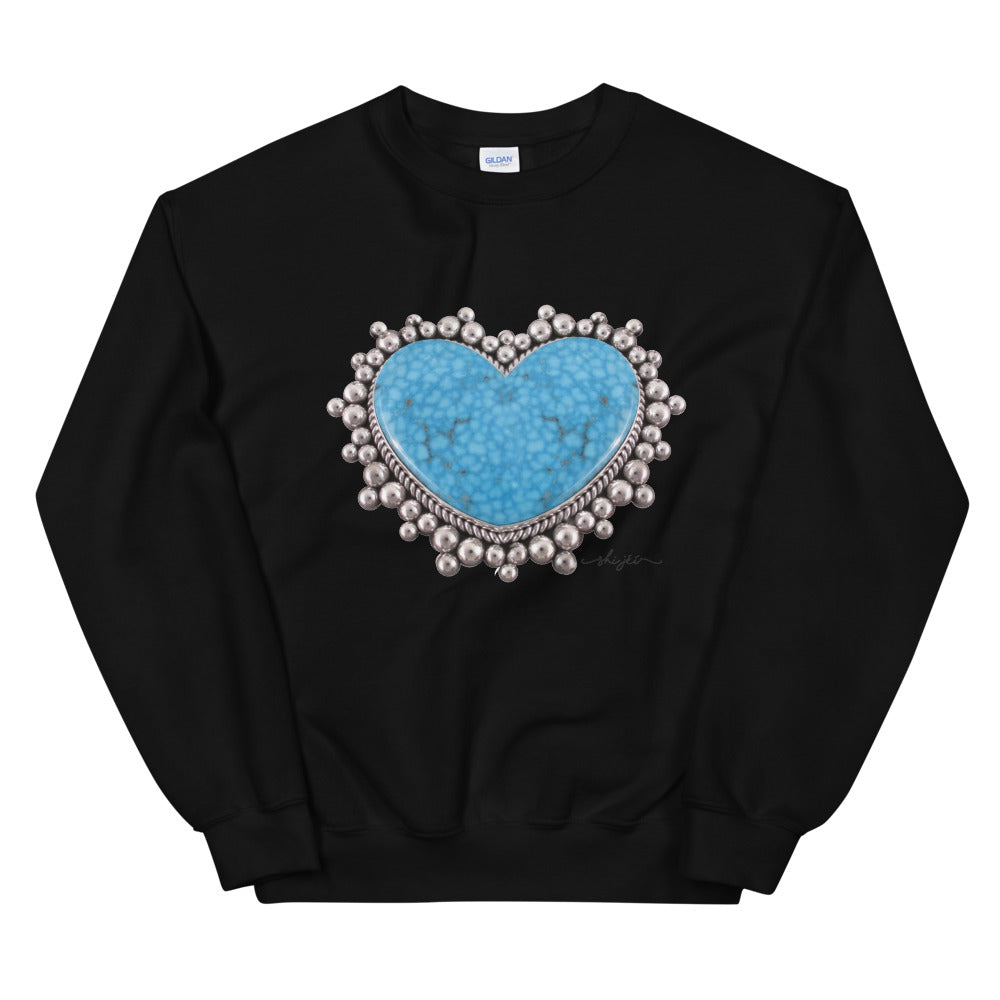 Turquoise Heart Sweatshirt