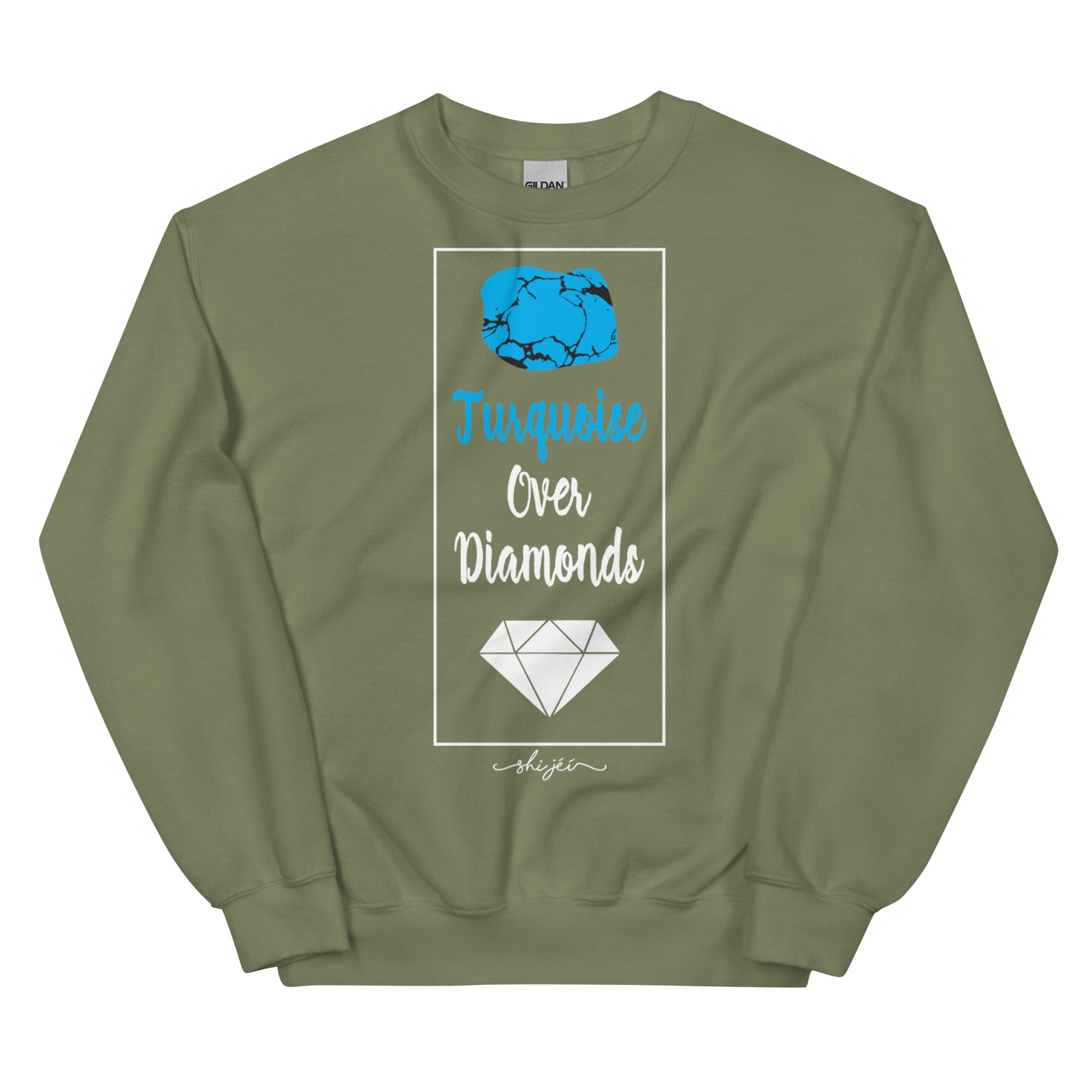Turquoise Over Diamonds Sweatshirt