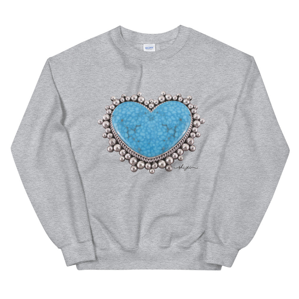 Turquoise Heart Sweatshirt