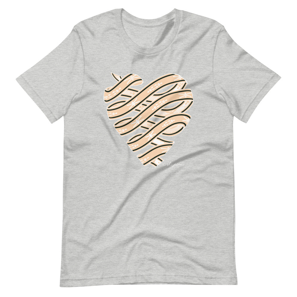 Neutral Colored Sash Belt Heart Tee