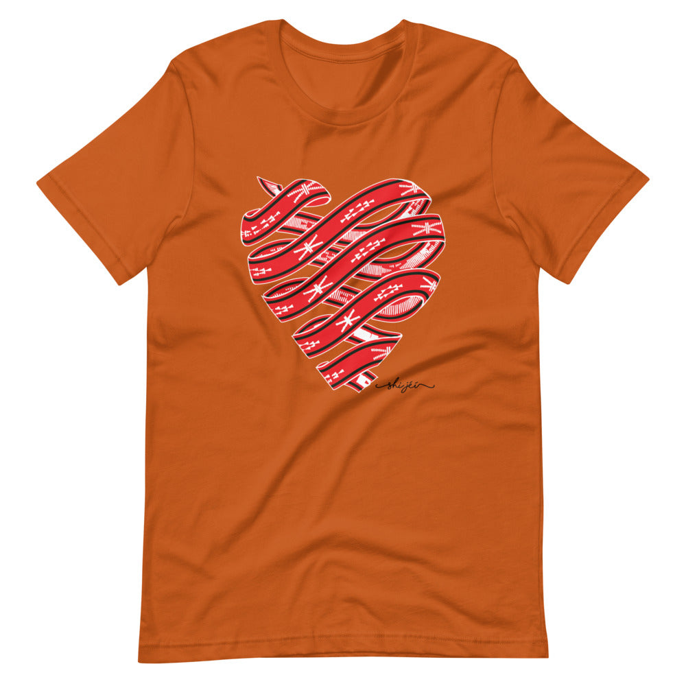 Red Colored Sash Belt Heart Tee