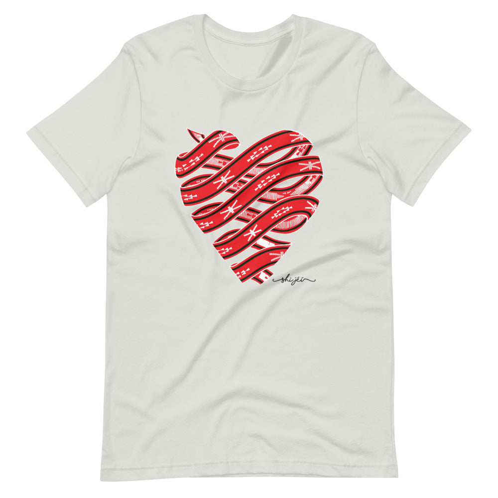 Red Colored Sash Belt Heart Tee